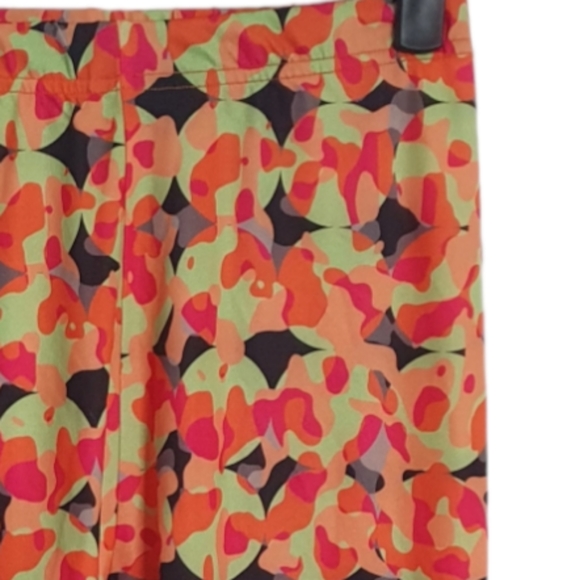 AQUA gym leggings orange multi Geometric Abstract Print 6 uk 24" waist - Picture 4 of 7